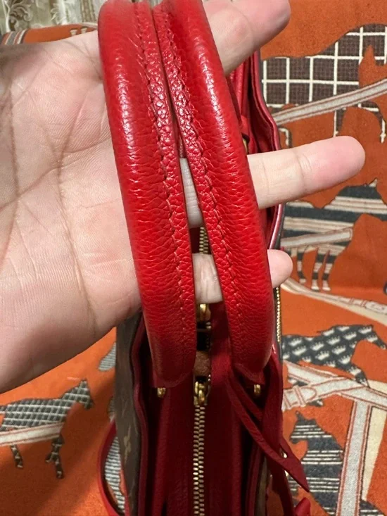 LOUIS VUITTON ❤️🌟SP2187 POPINCOURT PM MONOGRAM W/ RED TRIM BAG⭐️ - Picture 4 of 15